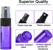 JamHooDirect 8Pcs 5ml Empty Glass Spray Bottles with Black Fine Mist Sprayers,Travel Perfume Atomiser Refillable Mini Portable Container Include 2 Droppers for Essential Oils or Night Out Fragrance