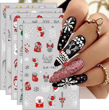 JMEOWIO 10 Sheets Christmas Nail Art Stickers Decals Self-Adhesive Snowflake Line Xmas Winter Holiday Nail Supplies Nail Art Design Decoration Accessories