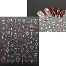 JMEOWIO 9 Sheets Moon Star Nail Art Stickers Decals Self-Adhesive Sun Nail Supplies Nail Art Design Decoration Accessories