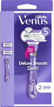 Gillette Venus Smooth Razor for Women + 2 Blades Replaceable with 3 Fit Body Shapes Blades