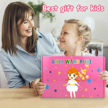 84 Pack Doll Clothes and Accessories with Doll Closet for 11.5 Inch Doll Fashion Design Set Girl Doll Dress Up Including Wedding Dress Tops and Pants Outfits Shoes Bags Necklaces Toys Gifts for Girls