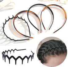 DonLeeving 4 Pcs Plastic Tooth Hair Comb Headband, Comfort Wavy Toothed Hairband, Hard Headbands for Women Men Girls, 4 Styles