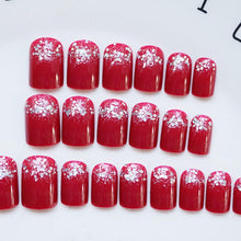 Jovono Glitter False Nails Red Short Fake Nails Red Ballerina Glossy Stick on Nails Oval Full Cover Press on Nails 24pcs for Women and Girls