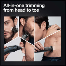 Braun Beard Trimmer Men's Hair Trimmer Razor Included 9 in 1 Styling Kit, 7 Accessories, Ideal for Face, Body, Ears and Nose, MGK5380 All-in-One Black, Valentine's Day Gift Idea