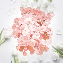 1000 Pcs Rose Gold Heart Confetti Valentines Decorations Romantic Table Decorations Love Hearts Table Confetti for Wedding Day,Anniversary,Metallic Foil Heart Confetti