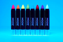 Moon Glow - Neon UV Face Paint Stick / Body Crayon makeup for the Face & Body - Intense set of 8 colours - Glows brightly under UV lighting