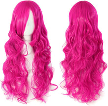 MapofBeauty 70cm Long Pink Wavy Cosplay Party Wig (Pink)