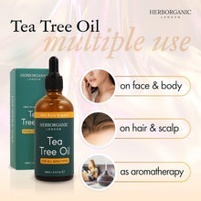 HerbOrganic Anti-bacterial Tea Tree Oil  100 ml  Organic  Antiseptic  For Acne and Redness of Skin  For Pimples and Nail Fungus  Aromatherapy