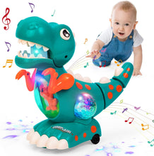 Highttoy Baby Toys Musical Light Crawling Dinosaur Toys Baby Musical Sound Toys Interactive Walking Dino Baby Sensory Toys Birthday Gifts for Boys Girls Toddlers
