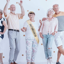 Leixi 50 and Fabulous Sash & Rhinestone Tiara Set - 50th Birthday Gifts Birthday Sash for Women Birthday Party Supplies (Gold)