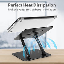 Nayka Adjustable Laptop Stand for Desk, Metal Foldable Laptop Riser, Portable Laptop Holder Mount, Ventilated Cooling Computer Notebook Stand Compatible with 10-15.6 Laptops