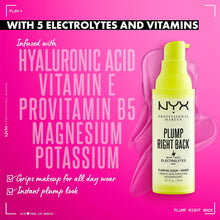 NYX Professional Makeup Plump Right Back Primer & Serum, With Electrolytes, Vegan Formula, 30ml