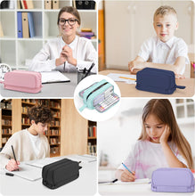 Howala Pencil Case Large Capacity Pencil Pouch for Girls Boys with 4 Compartments Multifunctional Pen Bag Stationery Organizer Office Makeup Bag Portable Pen Bag for Teenage Adult Women Men, Purple