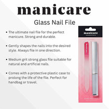 Manicare Glass Nail File, For Shaping And Styling Nails, Strong Glass File For Natural And Artificial Nails, Double Sided, Includes Protective Case, Perfect For At Home Or On The Go Manicures