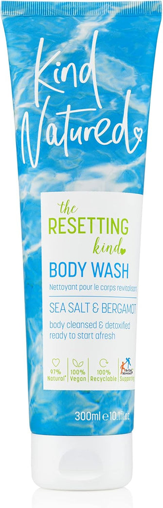 Kind Natured The Resetting Body Wash, Natural Sea Salt and Bergamot Vegan Shower Gel, 300ml