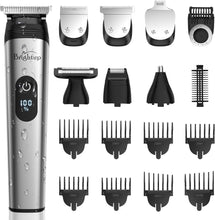 Brightup Beard Trimmer for Men - 22 Piece Beard Grooming Kit with Hair Trimmer, Hair Clippers, Electric Razor - IPX7 Waterproof Shavers for Mustache, Face, Nose, Ear, Body - Mens Gifts, YH-7282