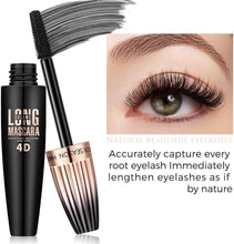 Mascara Black, 4d Silk Fiber Eyelash Mascara Waterproof, Longer & Thicker Lash, Extra Long Fiber Mascara and Thick, Long Lasting, Waterproof & Smudge-Proof (Black)