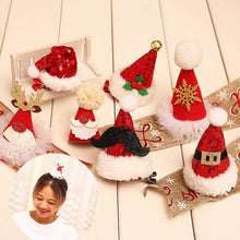 Christmas Hat Hair Accessories 7 Pcs Glitter Bobby Pin Kids and Adults for Girls Red Christmas Hair Clips Barrettes Xmas Tree Hat Bowknot Party Birthday Festival Support Baby Gifts