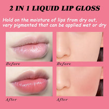 Lip Gloss Lip Plumper,Pink Liquid Lipstick Lip Stain Lip Oil Lip Plumper Gloss,Natural Shiny Long Lasting Non-stick Cup Waterproof SweatProof Moisturizing Tinted Lip Balm Makeup