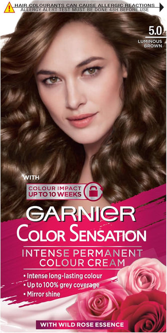 Garnier Color Sensation Brown Hair Dye Permanent 5.0 Luminous Brown