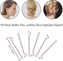 Hair Pins, 50pc Brown Bobby Pins Hair Grips, Ideal for Fine Hair - Does Not Peel Off (5cm)1