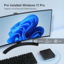 Mini Pc 8GB DDR4 128GB eMMC W-11 Pro Gemini Lake N4000 (Up to 2.6GHz) Dual screen display Supports 4K HDMI, 2.4G/5G WiFi, Bluetooth 4.2 Home Pc office computer Smart compact PC