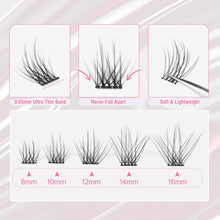 Lash Clusters Kit Mixed Lengths DIY Eyelash Extensions 108Pcs Wispy Natural Looking False Lashes with Lash Bond and Seal Glue Individual Cluster Lashes Pack