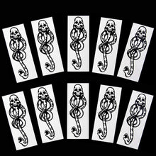 CHASPA 10 Pcs Magic Mantra Snake Skull Dark Mark Death Eater Temporary Halloween Cosplay Tattoo Accessories