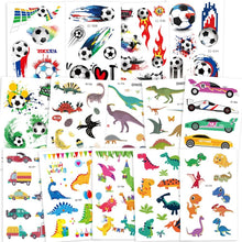 250PCS Temporary Tattoos for Kids, AGPTEK Kids Tattoos Sticker for Boys Girls 14 Sheets 3 Series Fake Waterproof Non Toxic Dinosaur Football Cars for Children Theme Birthday Party Favors Supplies