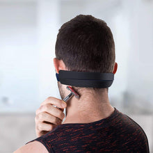 Neck Hair Line Template, Straight or Curved Hair Line Neckline Shaving Template, Non-Slip, Skin Safe Silicone Stencil for DIY Shaving and Keeping Neckline Haircuts(Non-Adjustable) (Black)