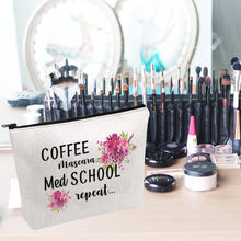 Med Graduation Makeup Bag Coffee Mascara Med Repeat Cosmetic Bag Parents Proud Gift (Coffee Mascara Med)