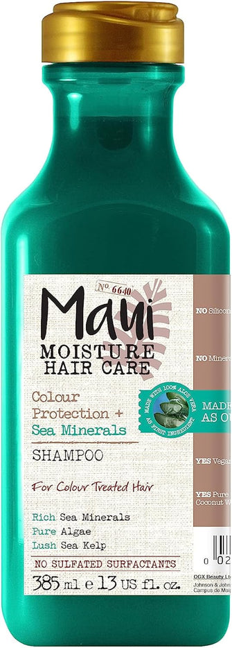 Maui Moisture Vegan Sea Minerals Colour Aloe Vera Shampoo for Coloured Hair and for BlondeHair 385 ml