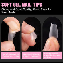 Gel Nail Tips, AISEELY 360PCS Full Cover Short Coffin Acrylic Nail Tips, No File False Nails Tips for Gel Extensions, Suitable for DIY Manicure & Nail Salon