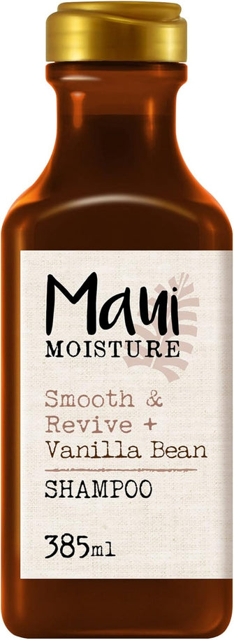 Maui Moisture Anti-Frizz Vegan Smoothing + Vanilla bean Aloe Vera Shampoo for Frizzy Hair 385 ml