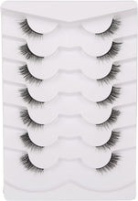 GMAGICTOBO Fluffy Half Lashes Wispy Short False Eyelashes Natural Look Cat Eye Lashes Pack 3D Criss-Crossed Lashes Strips 7 Pairs Multipack