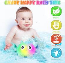 Jiosdo Baby Bath Toys, Octopus Spray Water Light Up Bath Toys, Automatic Induction Water Toys, Bath time shower Bathtub toys Gifts for Toddlers Girls BoysBlue