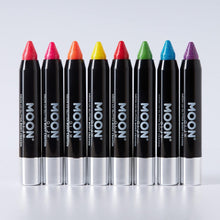 Moon Glow - Neon UV Glitter Face Paint Stick/Body Crayon Makeup for The Face & Body - Hot Pink - Glows Brightly Under UV Lighting