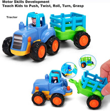 HOLA Toys for 1 Year Old Boys Gifts, 4 Pack Friction Power Kids Digger Trucks Toy Cars for 1+ 2 Year Olds, Early Education Construction Vehicles Toddler Baby Kids Toys for 3 Year Old Boys