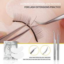 LASHVIEW Eyelash Extension Kit, with Mannequin Head Practice Exercise Set, Training Lash Extension Supplies for Beginners Include Individual Lashes Glue Tweezers and Training Lashes