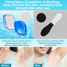 1+1 Magic Crystal Hair Eraser & Foot File, Hair Removal Stone & Callus Remover Stone, Nano Hair Remover Device, Exfoliator to Remove Hard Skin, Painless Silky Smooth Hair Eraser for Women & Men