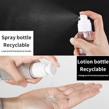 Pejlnd 2Pcs Travel Bottles 30ml Small Spray Bottle,Airless Pump Bottle Fine Mist Travel Spray Bottle Lotion Dispensers Bottles Refillable Cosmetic Containers for Makeup Lotion Shampoo Hand Soap