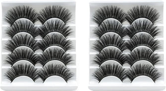 10 Pairs 3D Faux Mink Lashes Soft False Eyelashes Makeup Tools for Makeup Eyelashes Extension