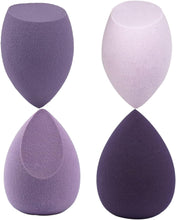 Mocarheri Makeup Sponge 4Pcs & Foundation Brushes 1Pcs, Soft Sponge For Liquid Foundation, Creams, and PowdersLatex Free Wet and Dry Makeup Sponge (Purple Series)