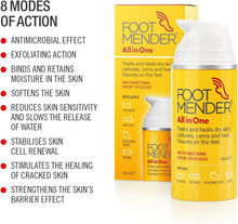 Footmender All in One  Treats and Heals Dry Feet, Hard Skin (calluses), Corns and Cracked Heels (Heel fissures)  Significant Effect After First Treatment  100ml