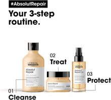 LOral Professionnel  Shampoo, With Protein And Gold Quinoa for Dry And Damaged Hair, Serie Expert Absolut Repair