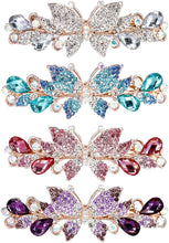 inSowni 4 Pack Luxury Glitter Sparkly Jeweled Gems Crystal Rhinestone Butterfly Metal French Hair Barrettes Fancy Bling Alligator Snap Butterflies Hair Clips Headpieces Accessories for Women Girls