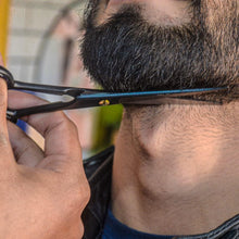 NARZ Professional Hairdressing scissors for Barbers & Hairdressers 6" Stainless Steel Hair Cutting Scissors for Men & Women (Black) (Royal Black)