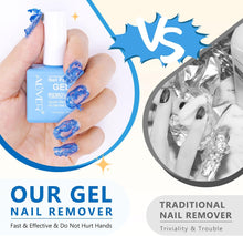 Gel Nail Polish Remover 15ml with Nail File & Nail Polish Scraper, Professional Gel Remover for Nails, Easily & Quickly Remove Nail Polish in 3-5 Minutes, Doesn't Hurt Nails