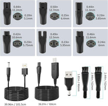 PChero 15V Philip HQ8505 Shaver Charging Cable Replacement + 5V USB to 55  21cm Charger Cable Adapter with 6 connectors for Razor Hair Clipper Beard Trimmer Beaty Instruments