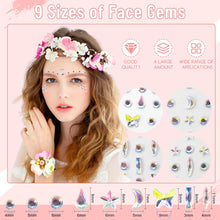 4 Sheets Face Gems, Face Jewels for Makeup Festival, Self Adhesive Rhinestone Diamonds Stickers, Eye Body Face Gems, Star Face Gems, Butterfly Face Jewels for Women, Girls